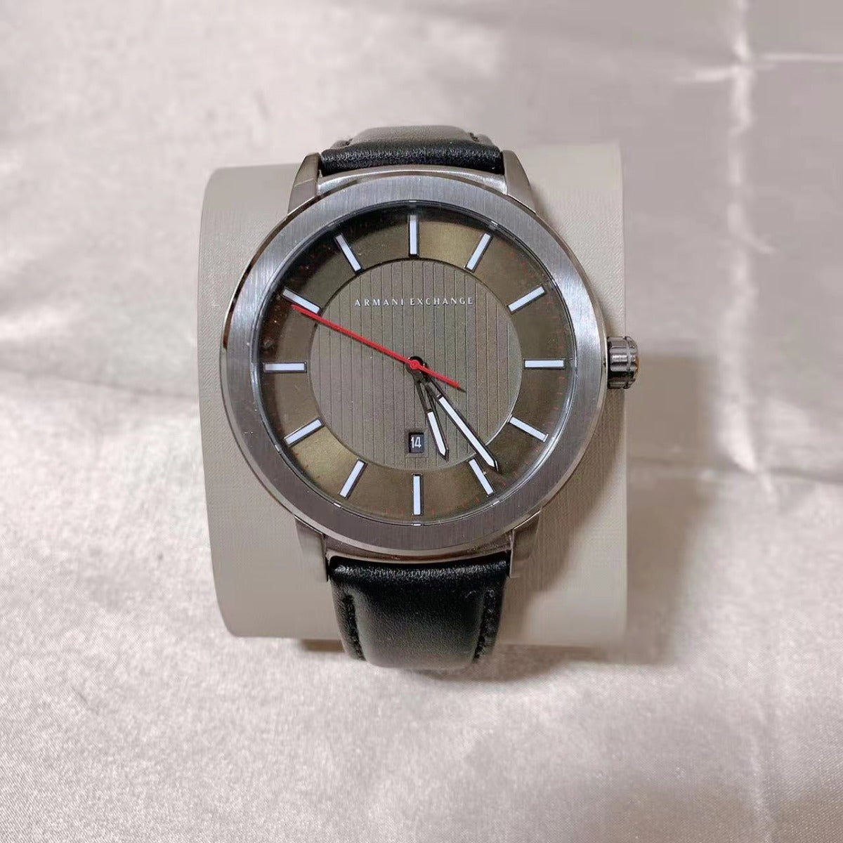 Armani Exchange AX1473 Three-Hand Date Black Leather Watch Armani Exchange AX1473 Three-Hand Date Black Leather Watch
